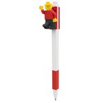 caneta gel 0.7mm vermelha lego com mini figura