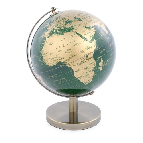 globo decorativo base metal dourado