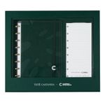 caderno inteligente a5 tetê castanha folhar + checklist kit