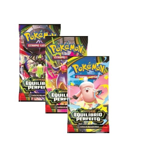 pokémon mega evolução 3 - booster unitário - equilíbrio perfeito pokémon mega evolução 3 - booster unitário - equilíbrio perfeito