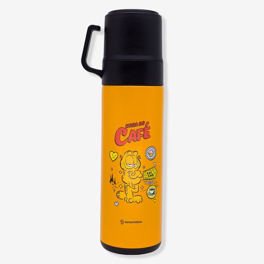 garrafa térmica com tampa dupla 600ml garfield garrafa térmica com tampa dupla 600ml garfield