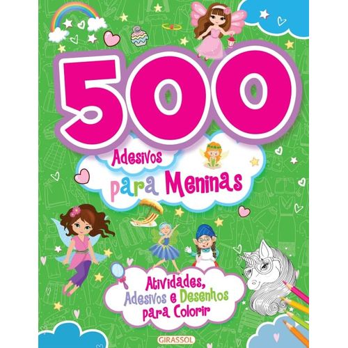 500 adesivos para meninas - verde