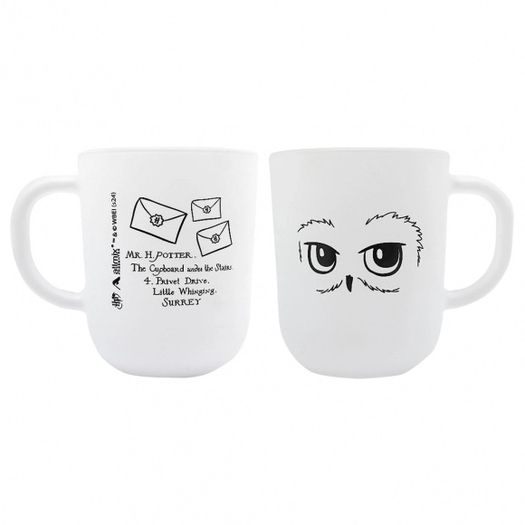 caneca de vidro harry potter coruja 300 ml