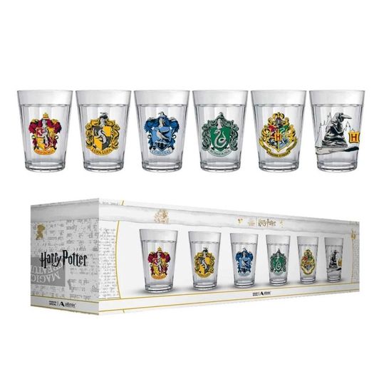 kit 6 copos americanos harry potter casas 190ml