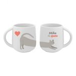 caneca cerâmica 300 ml com 2 peças mãe de gato