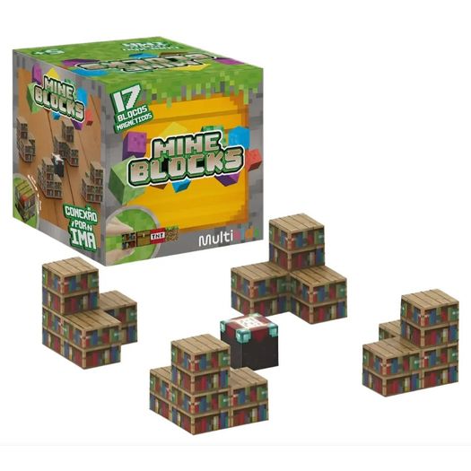 blocos magnéticos mineblocks 17 unidades blocos magnéticos mineblocks 17 unidades