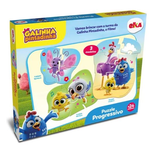 quebra cabeça progressivo galinha pintadinha 4,6 e 8 peças quebra cabeça progressivo galinha pintadinha 4,6 e 8 peças