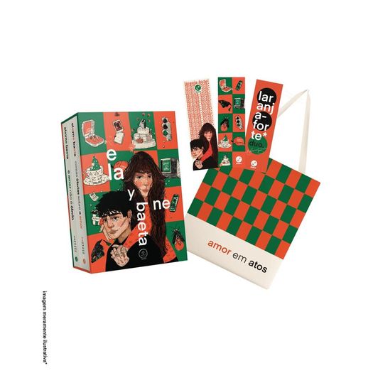 box duologia laranja-forte + bolsa e marcadores