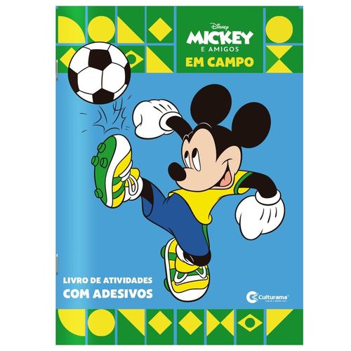 livro de atividades com adesivos - mickey e amigos: em campo: especial copa do mundo