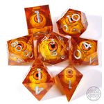 kit de dados nucleo liquido - ambar com olho - covil do jabuti