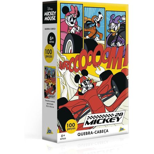 quebra-cabeca-100-pecas-encapado-mickey-formula-1