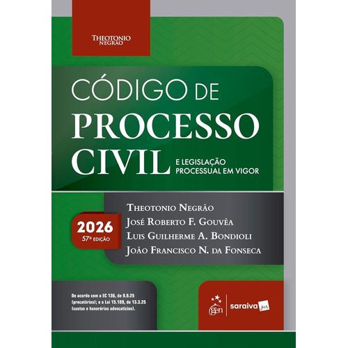 código de processo civil e legislação processual em vigor