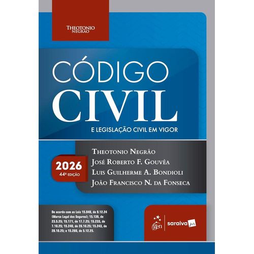 código civil e legislação civil em vigor