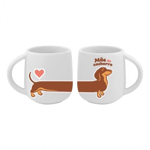 caneca cerâmica 300 ml com 2 peças mãe de cachorro caneca cerâmica 300 ml com 2 peças mãe de cachorro