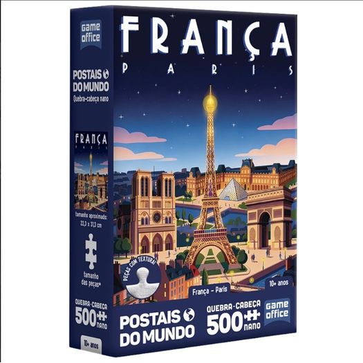 quebra cabeça 500 peças nano postais do mundo frança quebra cabeça 500 peças nano postais do mundo frança