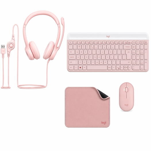 Kit-teclado-mouse-mousepad-e--headset-rosa-Logitech