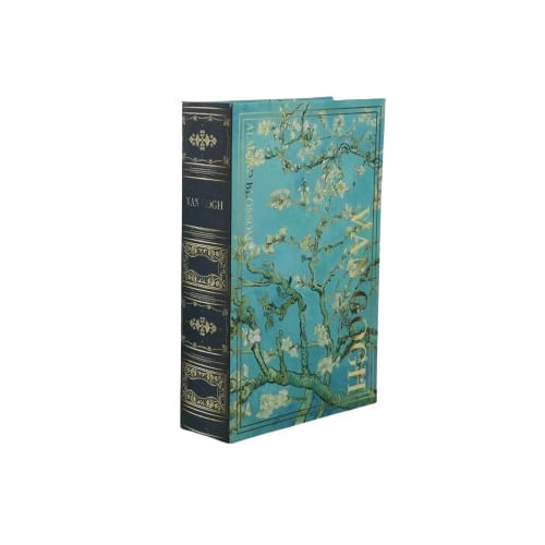 caixa livro van gogh amendoeira mdf g