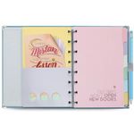 caderno notebook systemflex maxi cotton azul