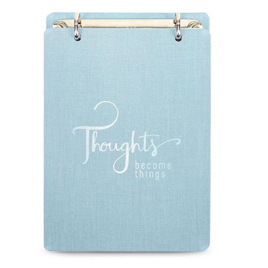 caderno fichário cotton azul