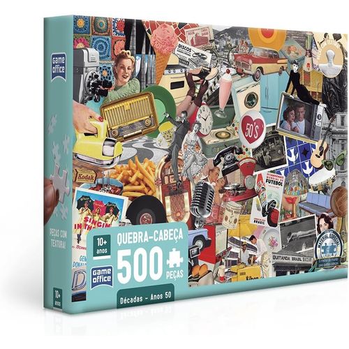quebra cabeça 500 peças décadas anos 50