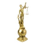 dama da justiça prata e dourada 24cm