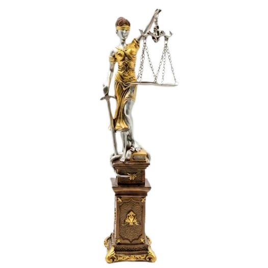 dama justiça prata 23x8cm resina dama justiça prata 23x8cm resina