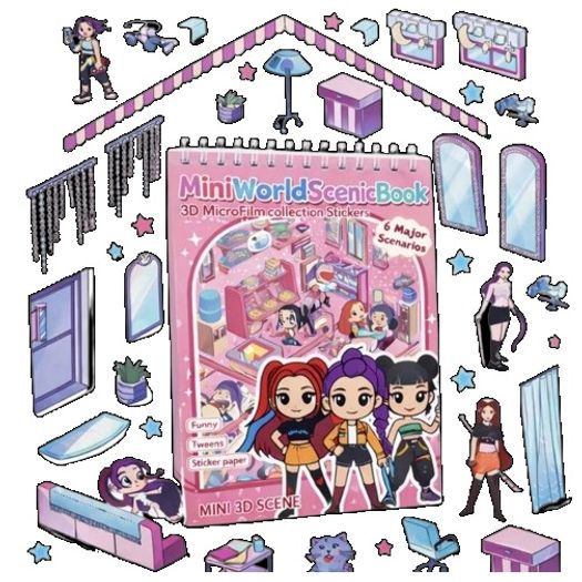adesivo cenário 3d guerreiras do k-pop com pinça diversos modelos