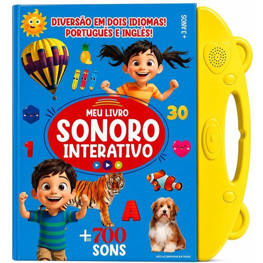 meu livro sonoro interativo - português e inglês - azul e amarelo
