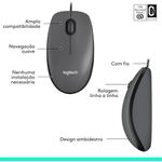 mouse m100 usb preto - logitech
