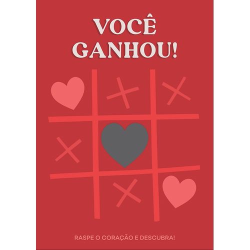 cartão raspadinha você ganhou 12x16cm