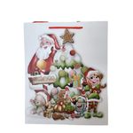 sacola para presente de papel natal noel média 26x32x10cm