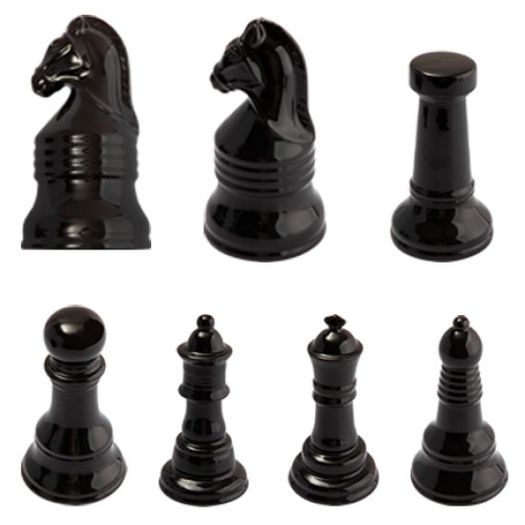 peça de xadrez preto enfeite ceramica 15x7x7 diversos modelos