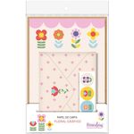 papel de carta 4 unidades floral