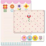 papel de carta 4 unidades floral