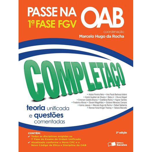 Completaco - Passe Na Oab - 1 Fase Fgv - Saraiva - 2 Ed ...