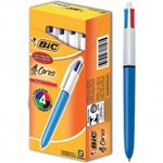 caneta esf 4 cores 1.0mm ponta media 12un 843334 az pt vd vm bic
