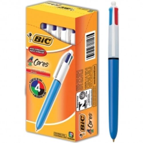 caneta esf 4 cores 1.0mm ponta media 12un 843334 az pt vd vm bic