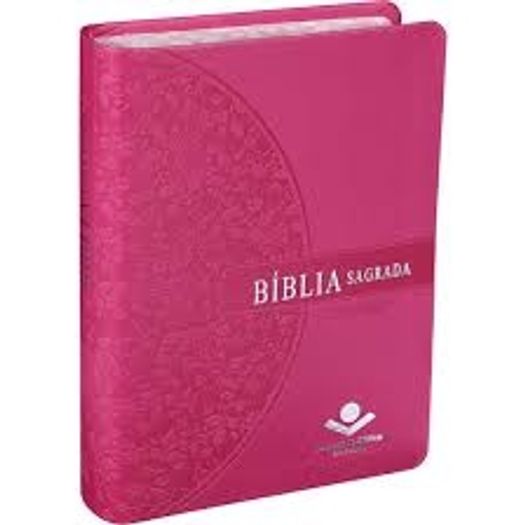 Biblia Sagrada - Letra Grande - Capa Couro - Pink - Sbb